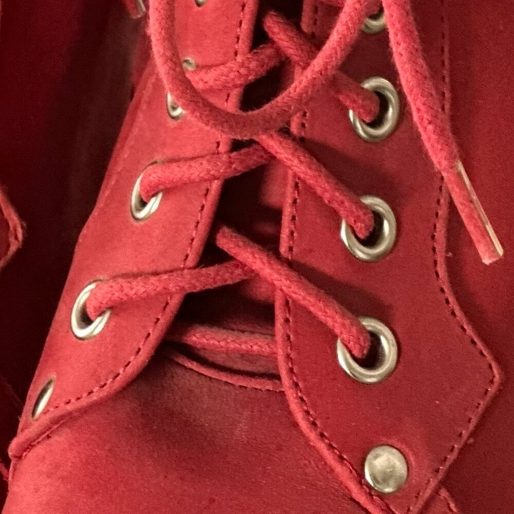 JEFFREY CAMPBELL LITA HAVANA PINK/RED SILVER SPIKE BOOTS SIZE 7 - Picture 9 of 14